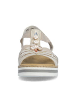 Rieker Flatform Sandal Crystal Shell