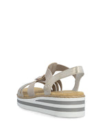 Rieker Flatform Sandal Crystal Shell
