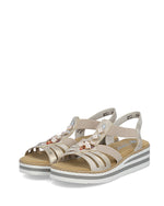 Rieker Flatform Sandal Crystal Shell