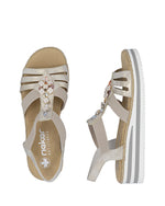 Rieker Flatform Sandal Crystal Shell