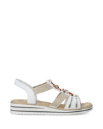 Rieker Shell Elasticated Sandals White/Beige