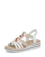 Rieker Shell Elasticated Sandals White/Beige