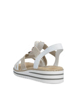 Rieker Shell Elasticated Sandals White/Beige