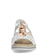 Rieker Shell Elasticated Sandals White/Beige