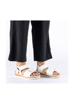 Rieker Velcro Low Wedge Sandal White