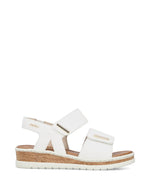 Rieker Velcro Low Wedge Sandal White