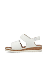 Rieker Velcro Low Wedge Sandal White