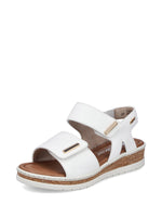 Rieker Velcro Low Wedge Sandal White