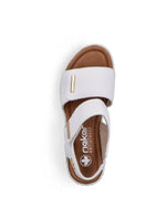 Rieker Velcro Low Wedge Sandal White
