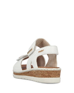 Rieker Velcro Low Wedge Sandal White