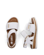 Rieker Velcro Low Wedge Sandal White