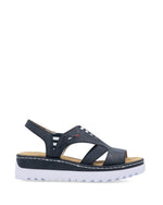 Rieker Wedge Nautical Sandal Navy