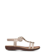 Rieker Low Strappy Floral Sandals Light Gold