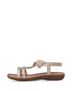 Rieker Low Strappy Floral Sandals Light Gold