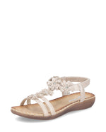 Rieker Low Strappy Floral Sandals Light Gold