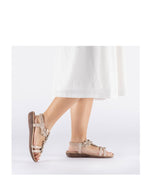 Rieker Low Strappy Floral Sandals Light Gold