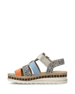 Rieker Wedge Gladiator Sandals Multi Leopard