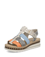 Rieker Wedge Gladiator Sandals Multi Leopard