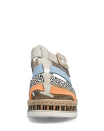 Rieker Wedge Gladiator Sandals Multi Leopard