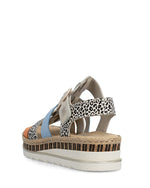 Rieker Wedge Gladiator Sandals Multi Leopard