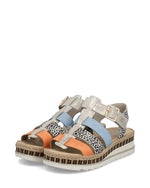 Rieker Wedge Gladiator Sandals Multi Leopard