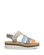 Rieker Wedge Gladiator Sandals Multi Leopard