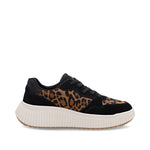 Rieker Sport Wedge Trainer Black Leopard Nut