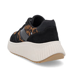Rieker Sport Wedge Trainer Black Leopard Nut
