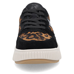 Rieker Sport Wedge Trainer Black Leopard Nut