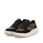 Rieker Sport Wedge Trainer Black Leopard Nut