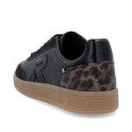 Rieker Classic Logo Trainer Black Antic Leopard