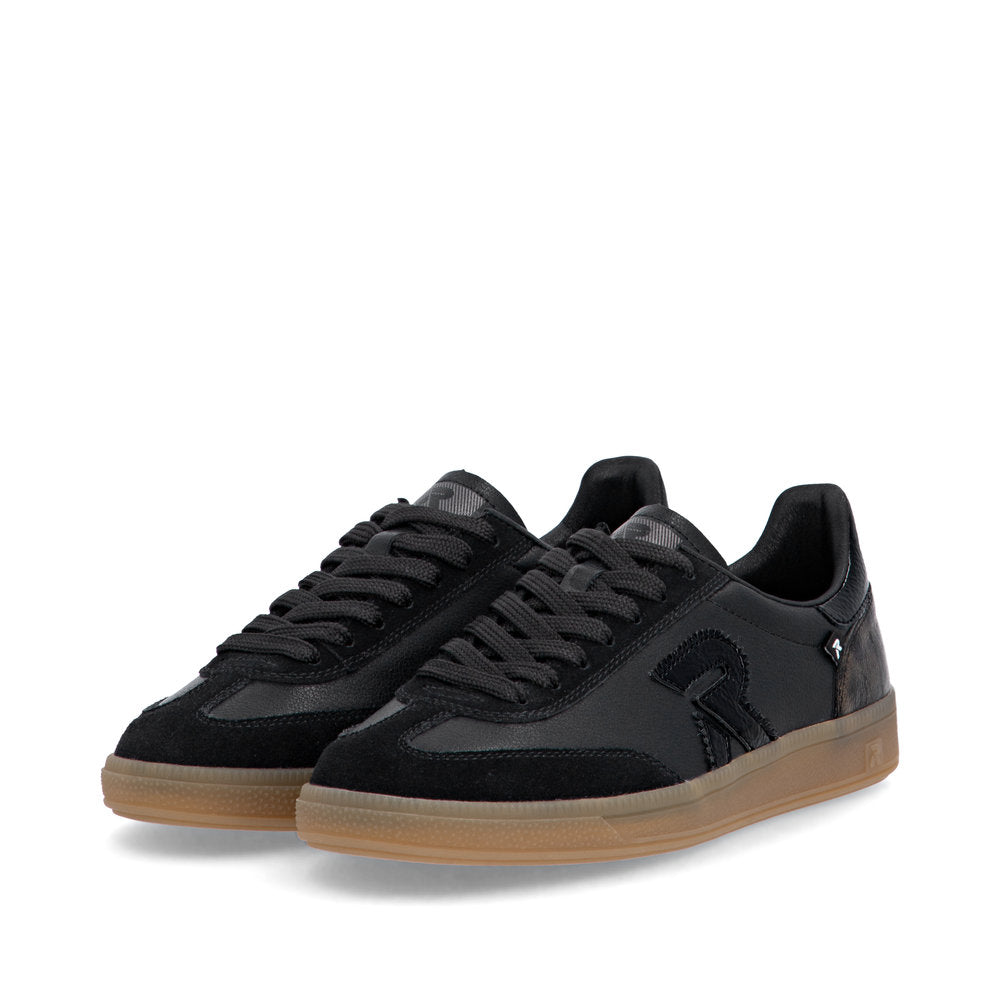 Rieker Classic Logo Trainer Black Antic Leopard