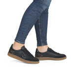 Rieker Classic Logo Trainer Black Antic Leopard