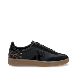 Rieker Classic Logo Trainer Black Antic Leopard – Cinders Shoe Heaven