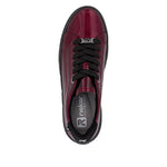 Rieker Sport Laced Wedge Trainer Cherry Patent