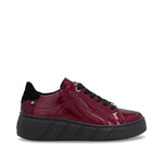 Rieker Sport Laced Wedge Trainer Cherry Patent
