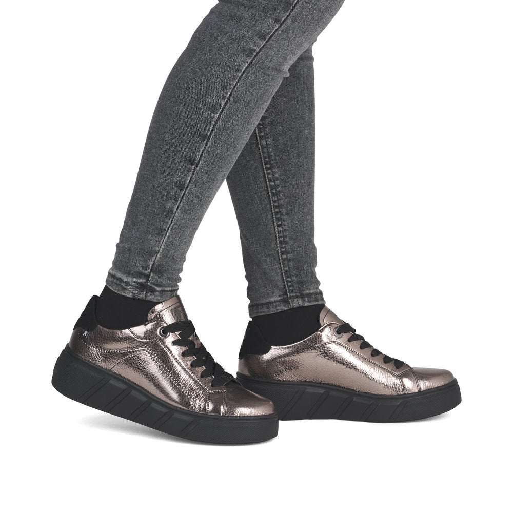 Rieker Sport Laced Wedge Trainer Pewter