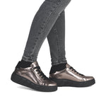Rieker Sport Laced Wedge Trainer Pewter
