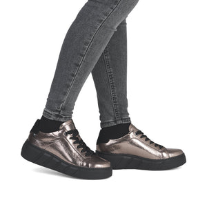 Rieker Sport Laced Wedge Trainer Pewter
