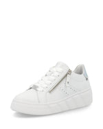 Rieker Sport Flatfom Zip Trainer White Silver