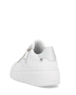 Rieker Sport Flatfom Zip Trainer White Silver