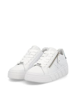 Rieker Sport Flatfom Zip Trainer White Silver