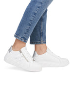 Rieker Sport Flatfom Zip Trainer White Silver