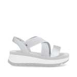 Rieker Sport Elasticated Wedge Sandal Silver/White