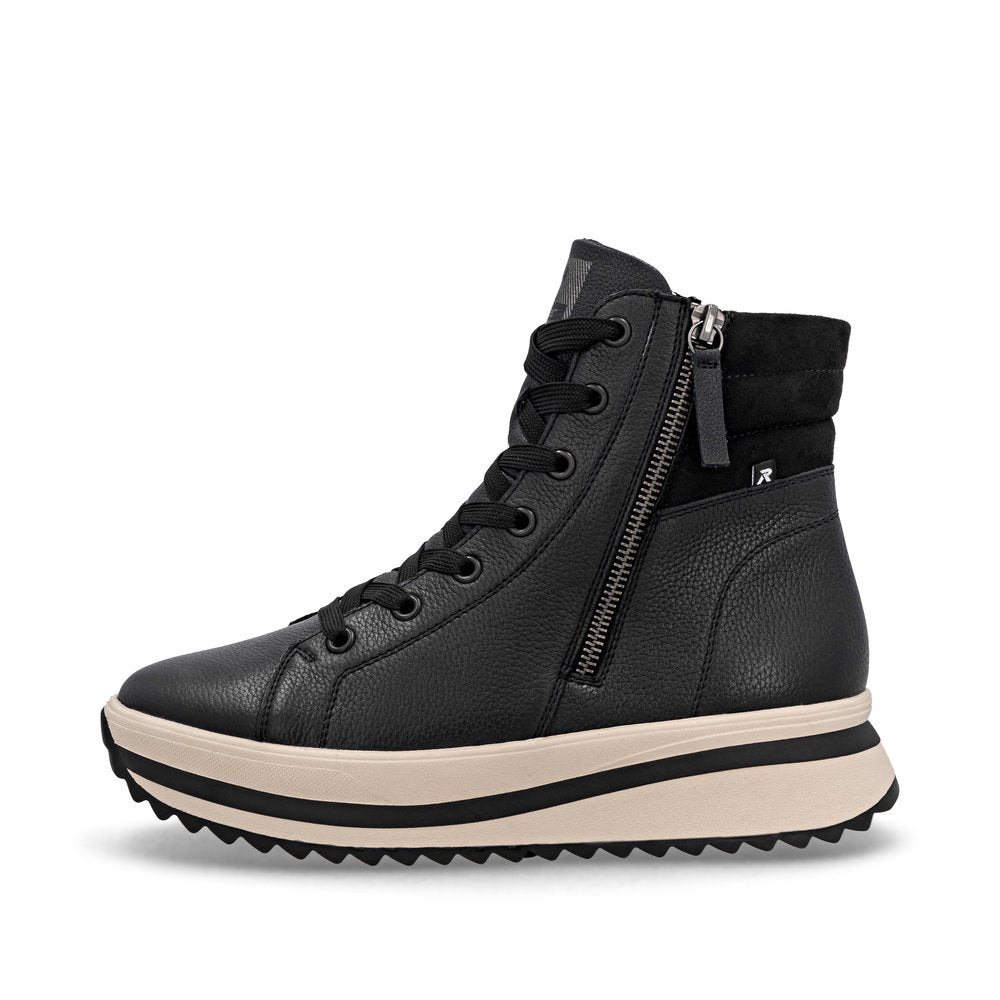 Rieker Sport Laced High Top Boot Black
