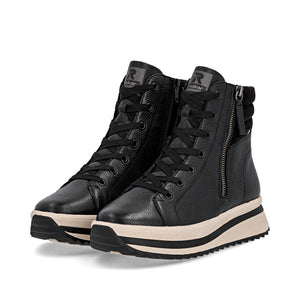 Rieker Sport Laced High Top Boot Black