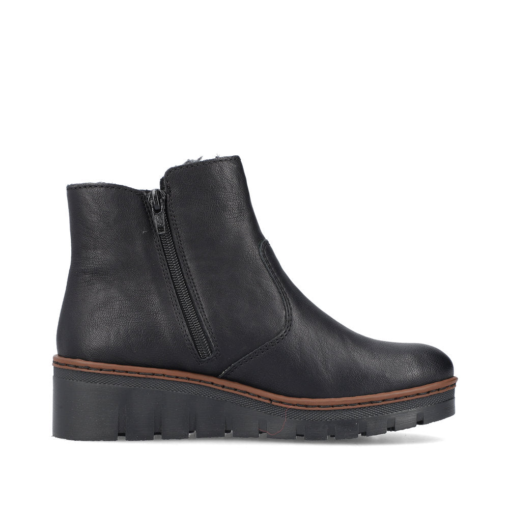 Rieker Classic Wedge Ankle Boot Black