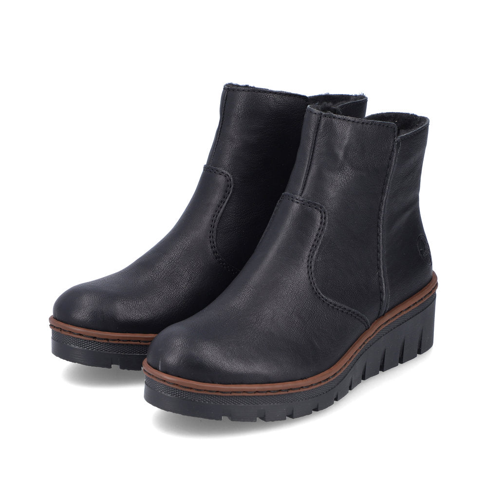 Rieker Classic Wedge Ankle Boot Black