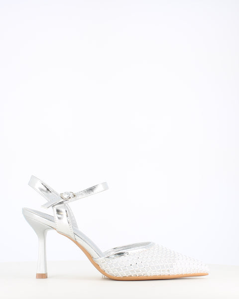Cinders Edit High Ankle Strap Shoe Silver