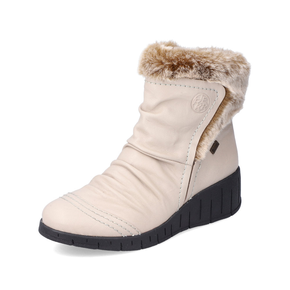 Rieker Tex Winter Ankle Boot Cream Cinders Shoe Heaven